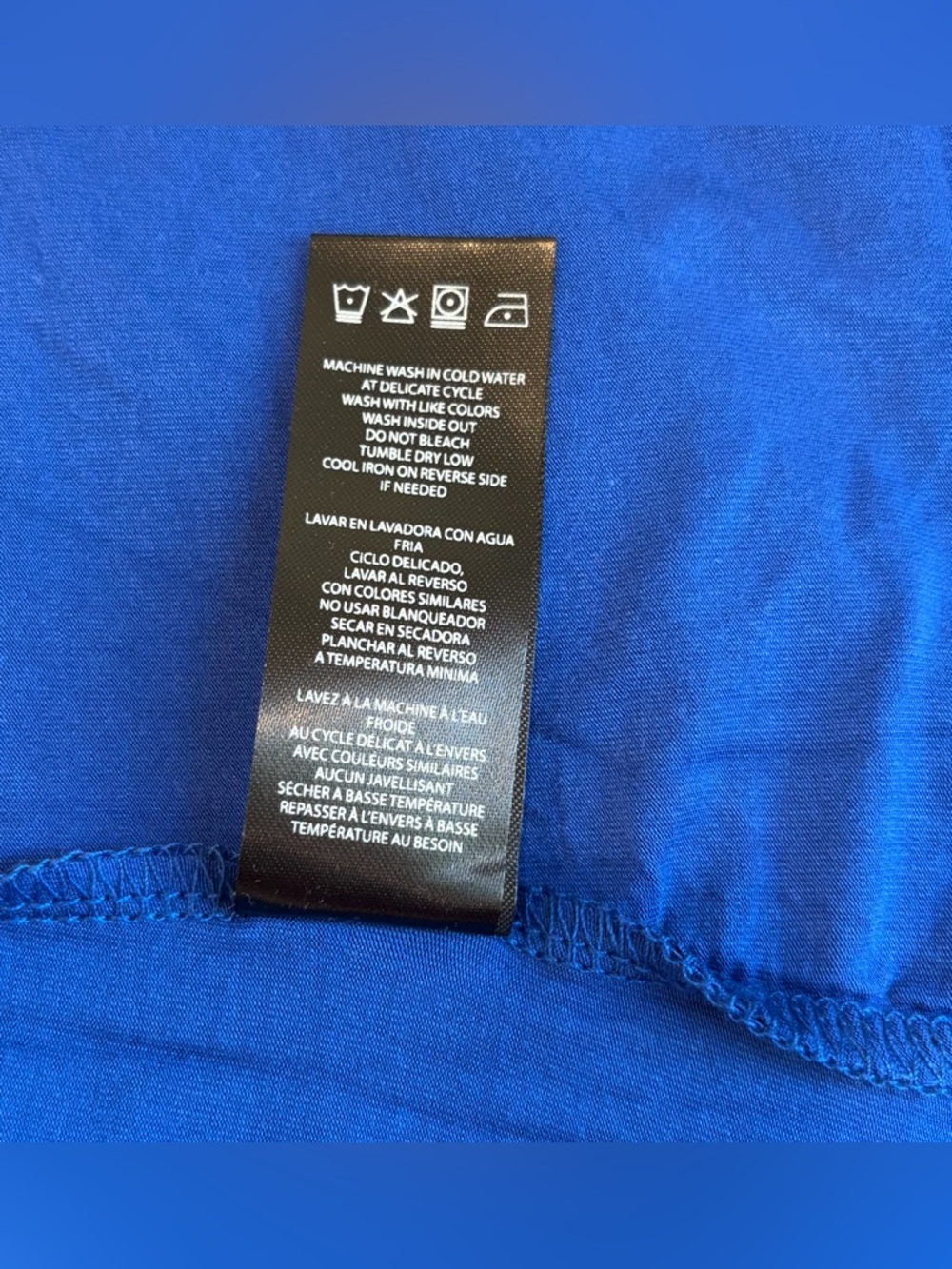 Bebe Size :XL Women Bright Blue Embellished Logo Tee - Picture 9 of 11